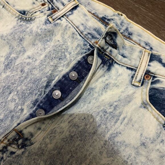 Levi’s 505 CT Men Jeans Button Fly Straight Leg Regular Fit Acid Wash Size 36x28 - Picture 6 of 9